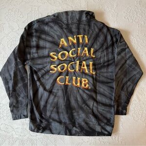 Anti Social Social Club Tie-Dye Black and Gold Hoodie